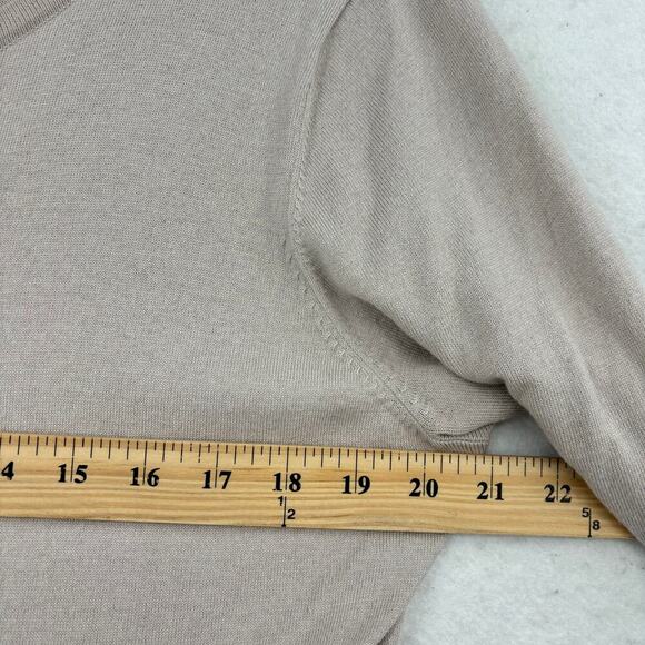 Boden Cardigan Sweater Tunic Size 14 Beige Silk Cotton Cashmere Embellished Snap - Picture 9 of 11